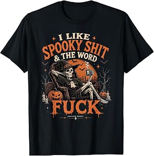 Witchy Skeleton Like Spooky Shit Word Fck Unisex T-shirt, Sweatshirt, Hoodie (1)
