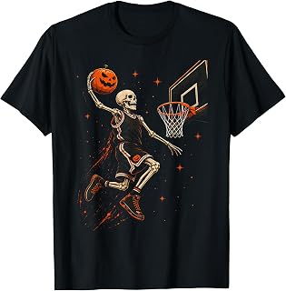Skeleton Basketball Player Scary Halloween Unisex T-shirt, Sweatshirt, Hoodie (1)